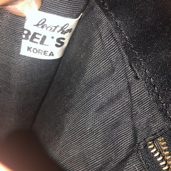 LARGE Rare Vintage Gimbels Black Leather Horsebit Clutch - Picture 6 of 14